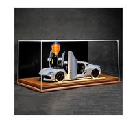 ZHRDWE Maqueta Coche Caja De Presentación Cuero Ligero para Koenigsegg Modelo Coche Deportivo Aleación Adornos Escritorio Escala 1:24(Gray)
