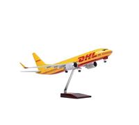 ZHRDWE Miniatura del Avión Modelo Avión Resina Fundida Presión Escala 1:85 para DHL Express Cargo con Tren Aterrizaje Base Exhibición Coleccionable.