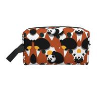 ZhRiYan Bolsa de cosméticos de viaje - Kit de dopp reutilizable con impresión de panda volteador a toda la cara para artículos de tocador, maquillaje, accesorios y más, blanco, talla única, color