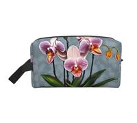 ZhRiYan Bolsa de cosméticos de viaje - Kit de Dopp reutilizable con orquídeas florecientes impresión de cara completa para artículos de tocador, maquillaje, accesorios y más, blanco, talla única