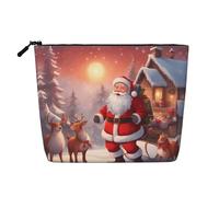ZhRiYan Bolsa de maquillaje de cáñamo falso de Papá Noel, versátil bolsa de aseo de viaje, organizador de cosméticos reutilizable con bolsa con cremallera, negro, talla única, negro, talla única