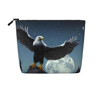 ZhRiYan Eagle under the stars - Bolsa de maquillaje de cáñamo falso, versátil bolsa de aseo de viaje, organizador de cosméticos reutilizable con bolsa con cremallera, negro, talla única, color negro