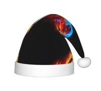ZhRiYan Fire Dragon Roll - Gorro de fútbol clásico de Papá Noel, Navidad, Año Nuevo, sombrero cálido de vacaciones, tocados perfectos para Navidad, Halloween