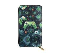 ZhRiYan Gamepad Circuit Version - Cartera larga de piel con estampado de circuitos, cartera personalizada para mujer con bolsillo para monedas, color negro, talla única, color negro, talla única