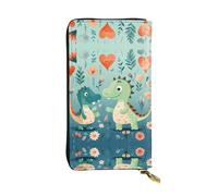 ZhRiYan Lovely Little Dinosaur - Cartera larga de piel con estampado de bebé, cartera personalizada para mujer con bolsillo para monedas, negro, talla única, negro, talla única, Black, Talla única