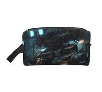 ZhRiYan Neceser de viaje - Kit de Dopp reutilizable con impresión de cara completa del robot del futuro para artículos de tocador, maquillaje, accesorios y más, blanco, talla única, White, Talla única