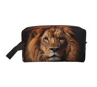 ZhRiYan Neceser de viaje - Kit de Dopp reutilizable con impresión de cara completa The Lion's Gaze para artículos de tocador, maquillaje, accesorios y más, blanco, talla única, color blanco, White