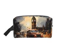 ZhRiYan Neceser de viaje - Kit de Dopp reutilizable con impresión de taxi a color Londres a todas las caras para artículos de tocador, maquillaje, accesorios y más, blanco, talla única, color blanco