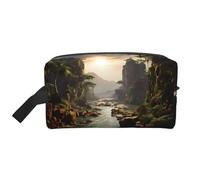 ZhRiYan Neceser de viaje - Kit de Dopp reutilizable con montañas y ríos, impresión de cara completa para artículos de tocador, maquillaje, accesorios y más, blanco, talla única, color blanco, White