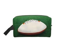 ZhRiYan Neceser de viaje - Kit de Dopp reutilizable con pelota de rugby blanca, impresión de cara completa para artículos de tocador, maquillaje, accesorios y más, blanco, talla única, color blanco