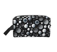 ZhRiYan Neceser de viaje - Kit de maquillaje reutilizable con imágenes desiguales, impresión de cara completa para artículos de tocador, maquillaje, accesorios y más, blanco, talla única, blanco