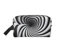 ZhRiYan Neceser de viaje - Kit Dopp reutilizable con ilusión óptica en espiral gif impresión de cara completa para artículos de tocador, maquillaje, accesorios y más, blanco, talla única, color blanco