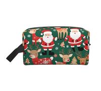 ZhRiYan Neceser de viaje - Kit reutilizable con Papá Noel y ciervo de Navidad, impresión de cara completa para artículos de tocador, maquillaje, accesorios y más, blanco, talla única, blanco, talla