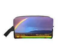 ZhRiYan Neceser de viaje - Kit reutilizable Dopp con impresión de arco iris nocturno a toda la cara para artículos de tocador, maquillaje, accesorios y más, blanco, talla única, color blanco, White