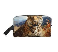ZhRiYan Neceser de viaje - Kit reutilizable Dopp con leopardo en busca de presa, impresión completa para artículos de tocador, maquillaje, accesorios y más, blanco, talla única, blanco, talla única