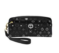 ZhRiYan Neceser pequeño de piel con estampado de universo en blanco y negro, bolsa de aseo de viaje para mujer, bolsa de cosméticos reutilizable con cremallera, color negro, talla única, color negro
