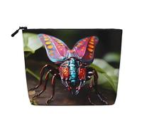 ZhRiYan Strange Insects - Bolsa de maquillaje de cáñamo falso, versátil bolsa de aseo de viaje, organizador de cosméticos reutilizable con bolsa con cremallera, negro, talla única, color negro, talla