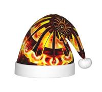 ZhRiYan Turning the Flame - Gorro clásico de Papá Noel, Navidad, Año Nuevo, gorro cálido para vacaciones, tocados perfectos para Navidad, Halloween