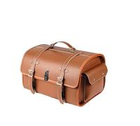 ZHSDMB Baúl Moto para Harley Davidson Custom 1200, Bolsa Impermeable de Motocicleta, Herramienta de Cuero, Robusto, B-Brown