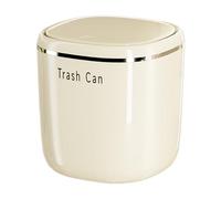 ZHSOAO 1 Uds Mini cubo de basura prensa cesto for escritorio for con tapa contenedores for el hogar Oficina suministros for la sala estar para Casa y Oficina(White)