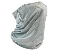 ZHSOAO 2 piezas de malla transpirable con lazo for las orejas, protector solar elástico, cubierta facial, polaina fina y for el cuello deportiva for mujeres hombres Para Exterior(Light gray)