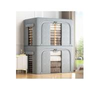 ZHSOAO 2PCS Foldable Large Capacity Clothing Cabinet Storage Box Opening Visualization Convenient para Baño/Cajones/Armario(Gray 24L)