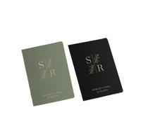 ZHSOAO 2PCS Minimalist Foil Sage Green Vow Book Set para los Novios