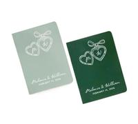 ZHSOAO 2PCS Minimalist Foil Sage Green Vow Book Set para los Novios