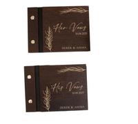 ZHSOAO 2PCS Personalized Wedding Vow Books para los Novios