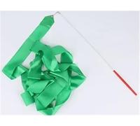 ZHSOAO 3pcs Colorful Gym Ribbons Dance Ribbon Rhythmic Girls Art Gymnastics Ballet Streamer Twirling Rod Rainbow Stick Training para Niños Bailes Artísticos(Green)