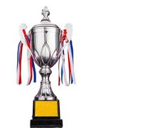 ZHSOAO 3pcs Gold Silver Bronze Awards Trophy Sports Games Champion Small Prize Cup Soccer Competition with Lid Winner Award para Competiciones Escolares(Silver with Lid)