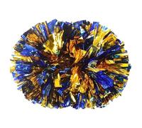 ZHSOAO 4 Pompones de Animadora con asa, Accesorios for Baile Mano para Competición Deportiva(Blue Gold)