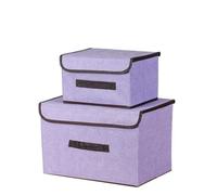 ZHSOAO 4PCS Non-woven Fabric Fold Storage Box Bedroom Wardrobe Clothes Sundries Organizer With Cover Underwear Sock Home Accessories para Baño/Cajones/Armario(Color 6,Size S)