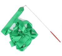ZHSOAO 5PCS Colorful Gym Dance Ribbon Rhythmic Girl Art Gymnastics Ballet Streamer Twirling Rod Rainbow Stick Sports Training para Niños Bailes Artísticos(Green,4m)