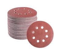 ZHSOAO 8 Hole 125mm Sandpaper Woodworking Metal Grinding Disc Abrasive Polishing Tool Sanding Discs para Lijadoras De Cuello Largo(100 Grit)