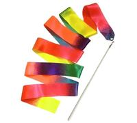 ZHSOAO 8pcs 2M Dance Ribbon Kid Sport Performance Strip with Twirling Stick Rhythmic Dance Ribbon Art Gymnastics Ribbon for Art Dances para Niños Bailes Artísticos(White)