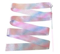 ZHSOAO 8pcs Rhythmic Gymnastics Ribbon with Wand Sparkling Dance Ribbon Multifunction Twirling Ribbon Streamer Aesthetic for Kids Girls para Niños Bailes Artísticos(Pink 4M)