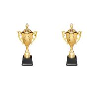 ZHSOAO Gold Plastic Trophy Basketball Football 8.5 Inch Game Match Winners Award for Championships Tournaments para Competiciones Escolares(21.5cm 2PCS)