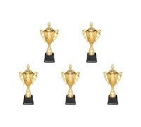 ZHSOAO Gold Plastic Trophy Basketball Football 8.5 Inch Game Match Winners Award for Championships Tournaments para Competiciones Escolares(21.5CM 5PCS)