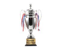 ZHSOAO Large Trophy Cup for Sports,Tournaments,Competitions,Soccer Football League Match,Other Teamwork Award para Competiciones Escolares(Silver)