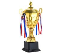 ZHSOAO Metal Cup Gold Trophy,Championship Award for Football, Soccer, Fantasy Sports Competition,Engraved Corporate para Competiciones Escolares(37cm)