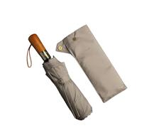 ZHSOAO Paraguas Grande for Hombre, Estilo Ejecutivo, 115 cm, automático, Doble Capa, Resistente a la Lluvia, 10 000 Veces de Resistencia al Viento, Mango de Madera para Mujer Hombre(Khaki)