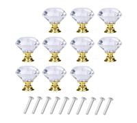 ZHSOAO Perillas de gabinete cristal con forma diamante 10 piezas tornillos para Tiradores Cajones