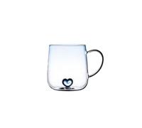 ZHSOAO Taza de café cristal transparente con gradiente amor, 2 uds., 400mL, zumo leche, par tazas for oficina, té la tarde, vasos for fiesta para Aniversario, Compromiso(Blue)