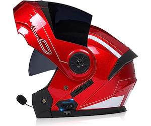 ZHTBATE Bluetooth Casco Moto Modular ECE Homologado Casco Abatible Integrado Cascos Integrales,con Doble Visera Doble Lente Sistema De Ventilación Forro Extraíble para Mujeres Y Hombres Adultos