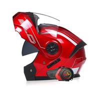 ZHTBATE Bluetooth Cascos Modulares De Moto, Casco Abatible,Casco Modular Integrado con Visera Solar Doble Antivaho Y Forro Extraíble,ECE Homologado Casco Cola Grande para Hombres Mujeres 55-62cm