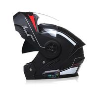 ZHTBATE Bluetooth Helmet Motorcycle Modular Bluetooth Helmet ECE Approved Full Face Integrated Motorbike Helmet with Anti-Fog Double Visor Modular Flip Up Front Motorcycle Helmet For Adult 55-62cm