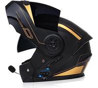 ZHTBATE Caschi Bluetooth Modulari Casco Moto Omologato ECE Integrale Uomo Donna Caschi Moto Bluetooth con Risposta Automatica, Doppia Visiera Casco Motocross Anteriore Ribaltabile