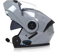 ZHTBATE Caschi Bluetooth Modulari Casco Moto Omologato ECE Integrale Uomo Donna Caschi Moto Bluetooth con Risposta Automatica, Doppia Visiera Casco Motocross Anteriore Ribaltabile