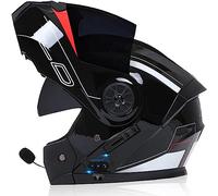 ZHTBATE Caschi Bluetooth Modulari Casco Moto Omologato ECE Integrale Uomo Donna Caschi Moto Bluetooth con Risposta Automatica, Doppia Visiera Casco Motocross Anteriore Ribaltabile